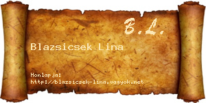 Blazsicsek Lina névjegykártya